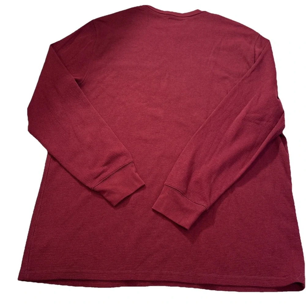 Ralph Lauren Polo Men's Sleepwear Pullover‎ Shirt Waffle Knit Burgandy XXL